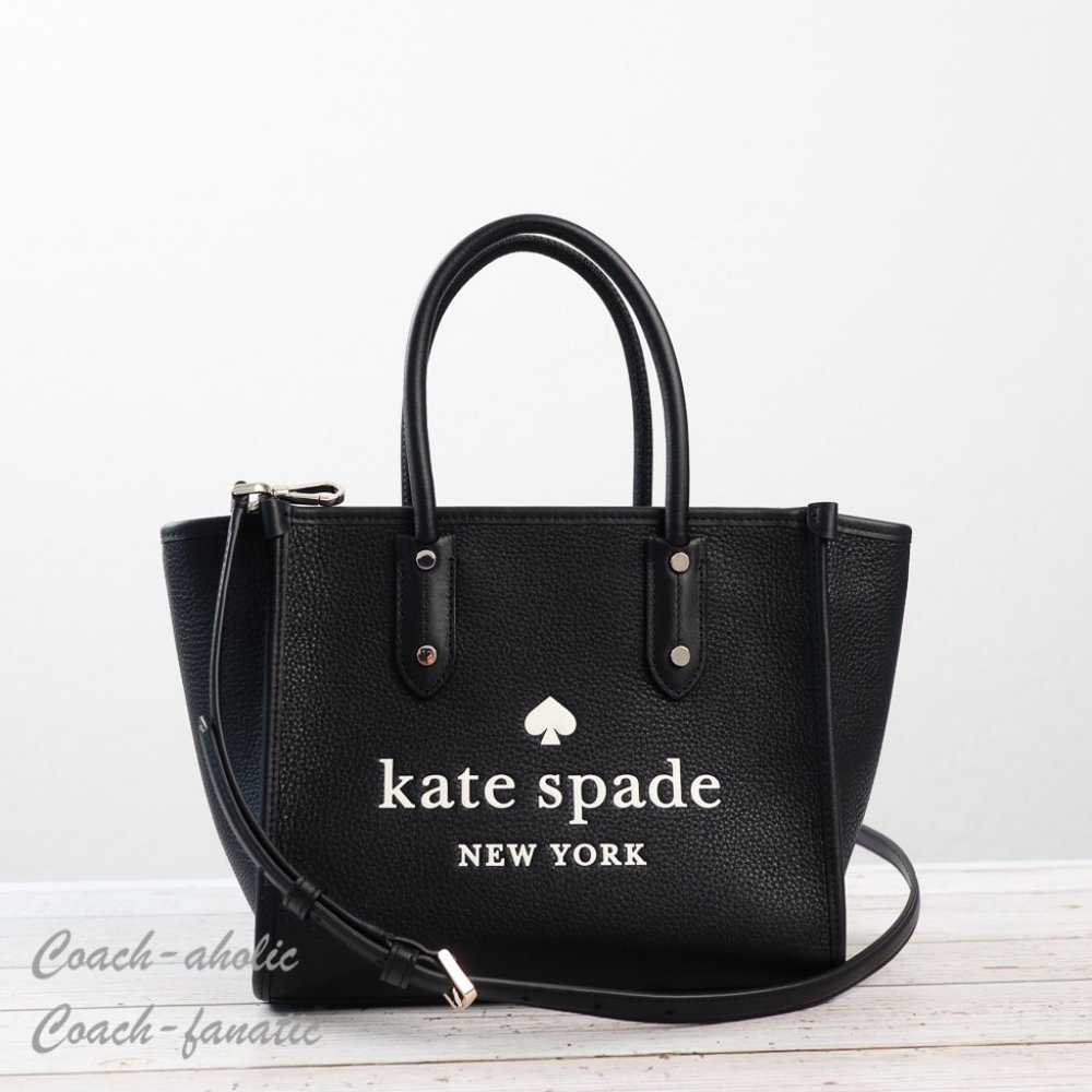 Kate Spade New York Ella Small Leather Tote Crossbody in Black
